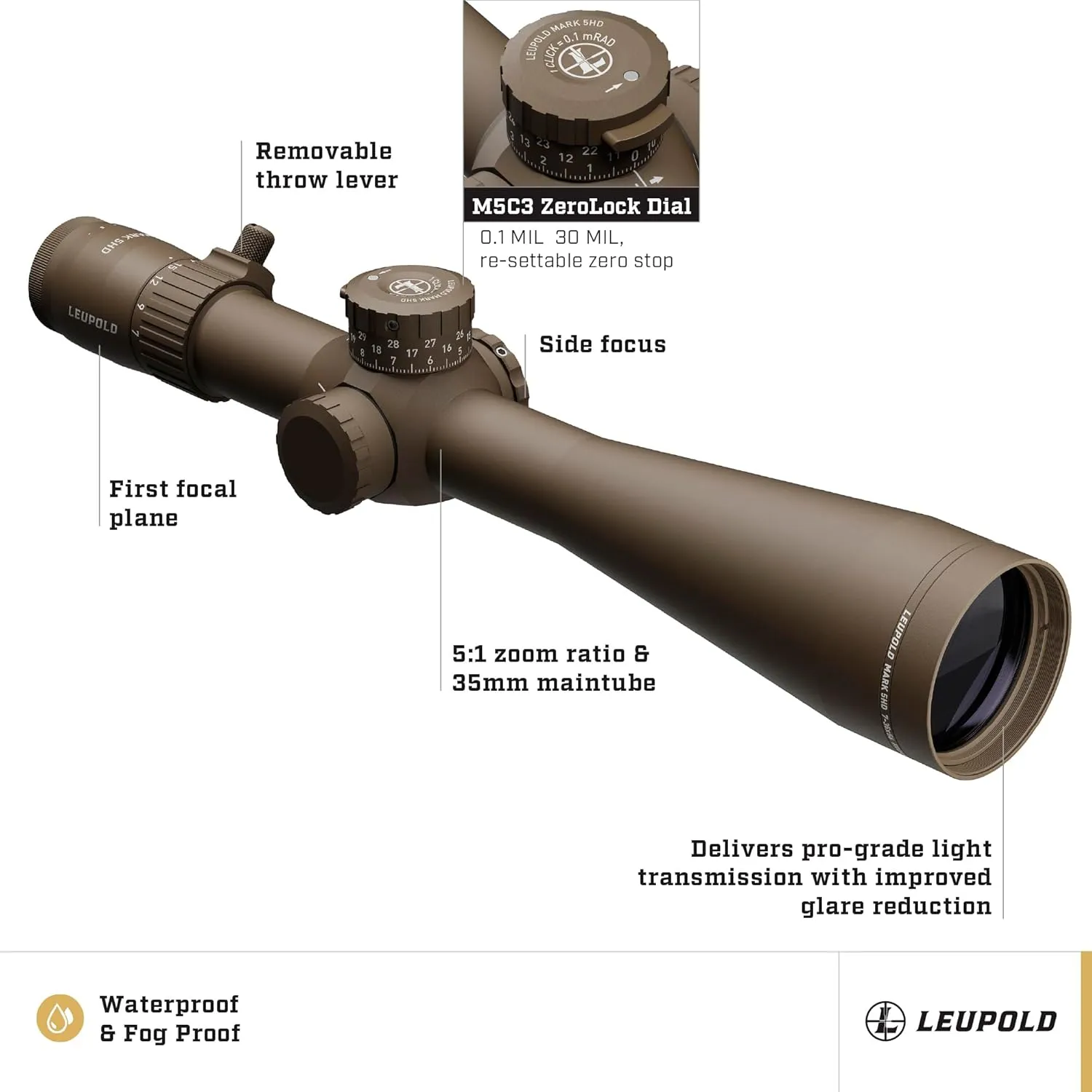 Leupold Mark 5HD 7-35x56 (35mm) FFP Riflescope