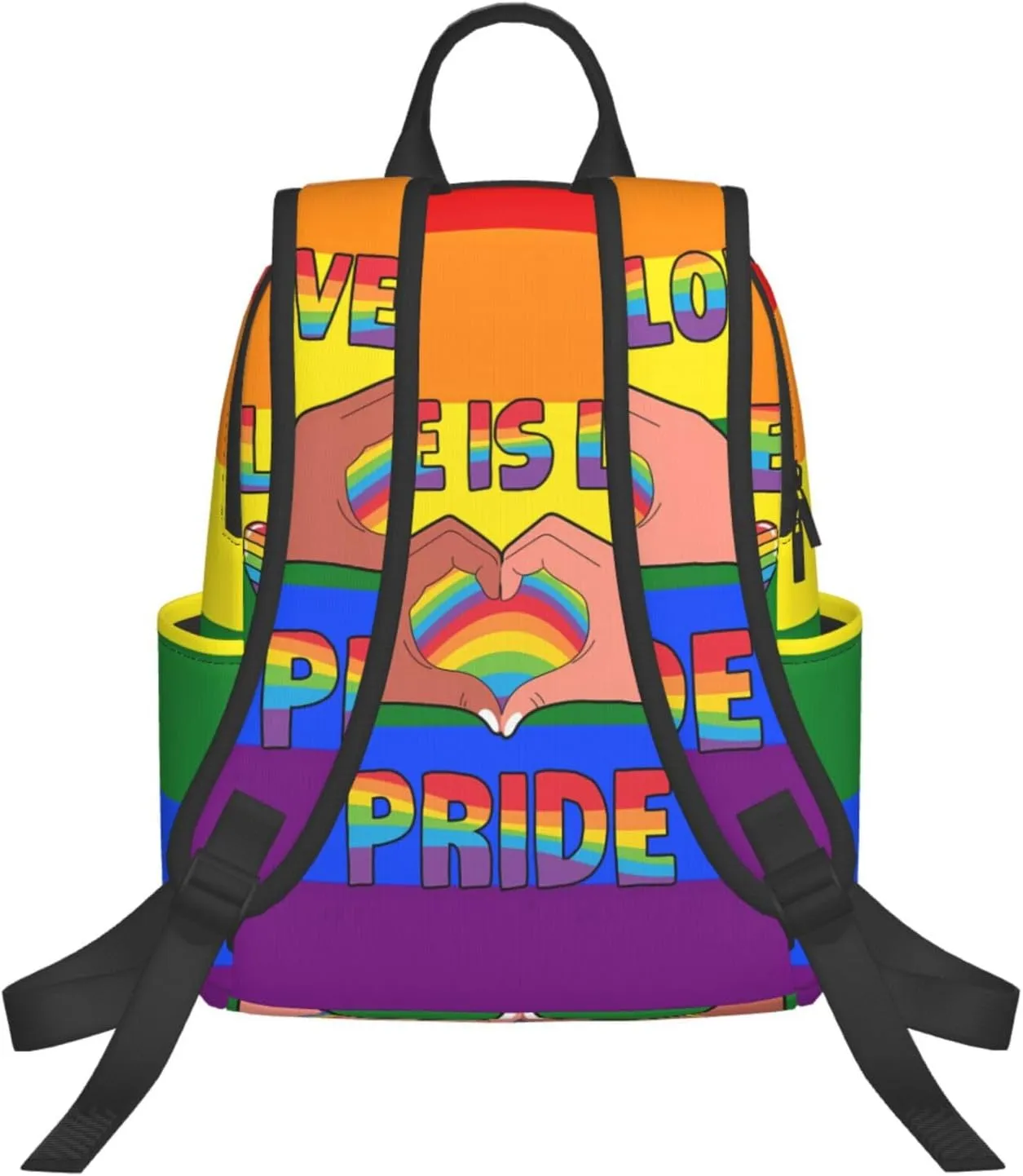 LGBT Love Is Love Pride Rainbow Heart Travel Laptop Backpack Casual Backpacks Double Shoulder Daypack Notebook Rucksack Work Bags Sports Bag for Hiking Camping Beach