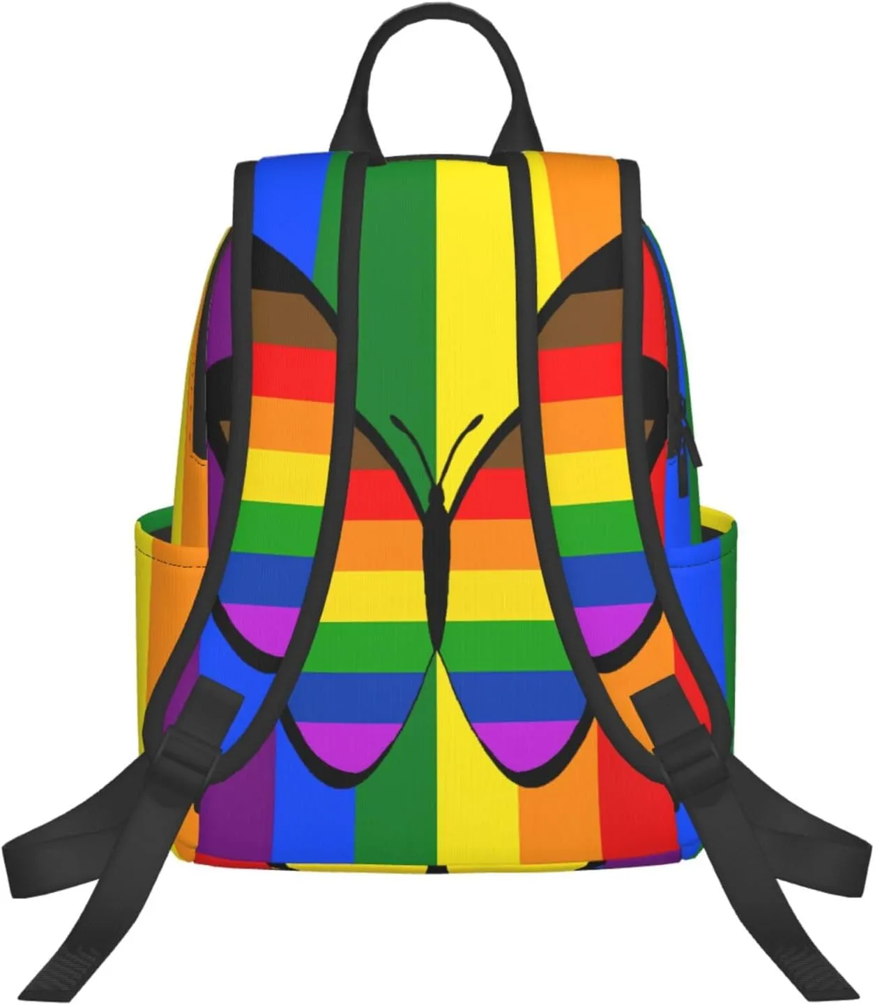 LGBT Rainbow Gay Pride Flag Butterfly Travel Laptop Backpack Casual Backpacks Double Shoulder Daypack Notebook Rucksack Work Bags Sports Bag for Hiking Camping Beach