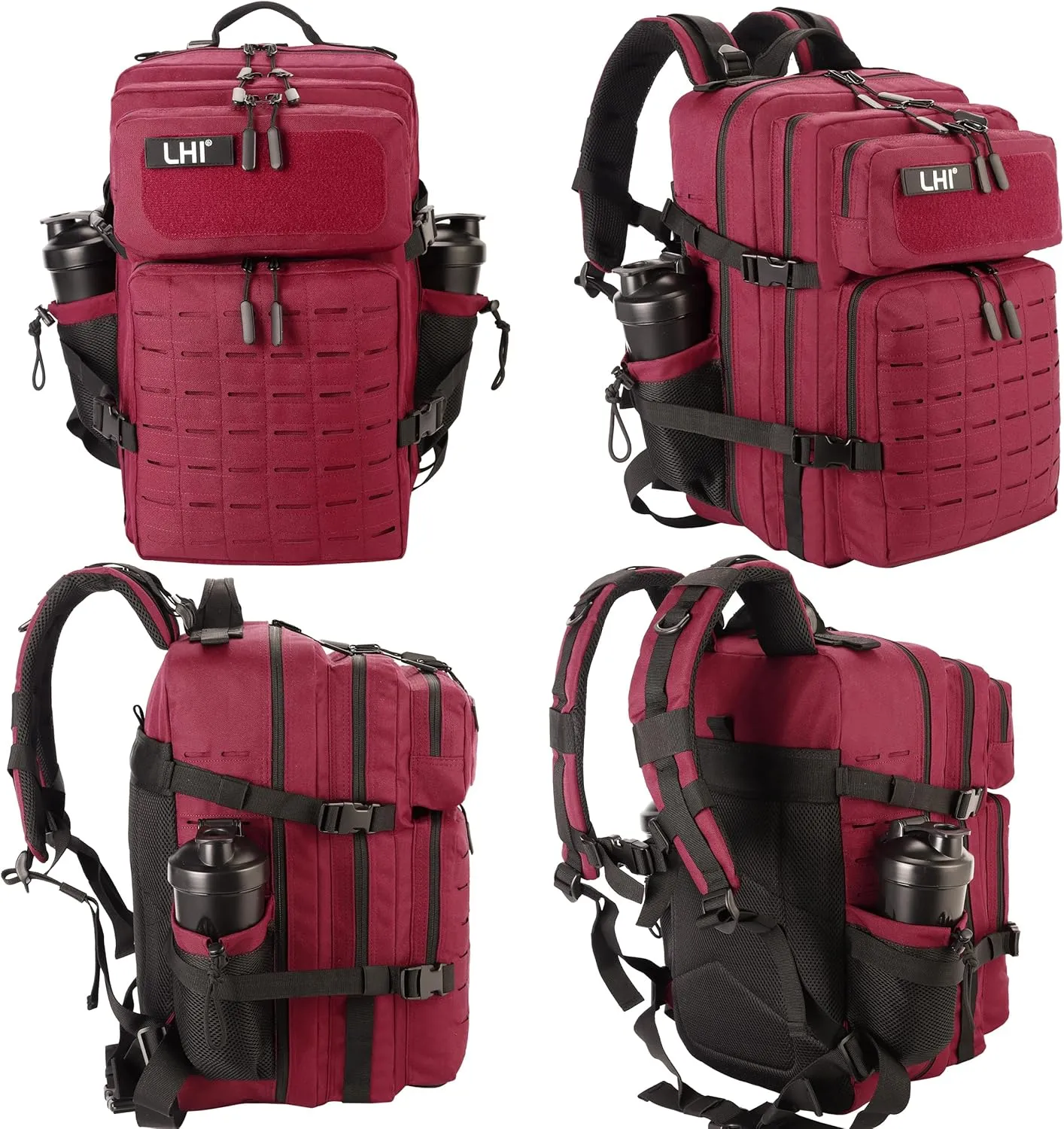 LHI Tactical Military Backpack for Men 25L/45L Large Molle Army Assault Pack 3 Day Hiking Rucksack With Bottle Holder