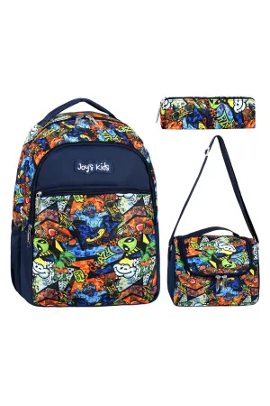 Licensed Dinosaur Patterned Primary School Bag Lunch Box And Pencil Holder Set of 3