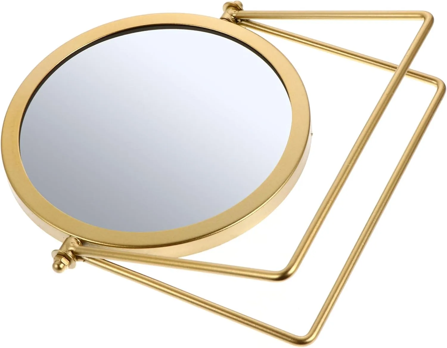 LIFKOME Round Desktop Vanity Mirror Rotating Metal Makeup Mirror for Tabletop Bedroom