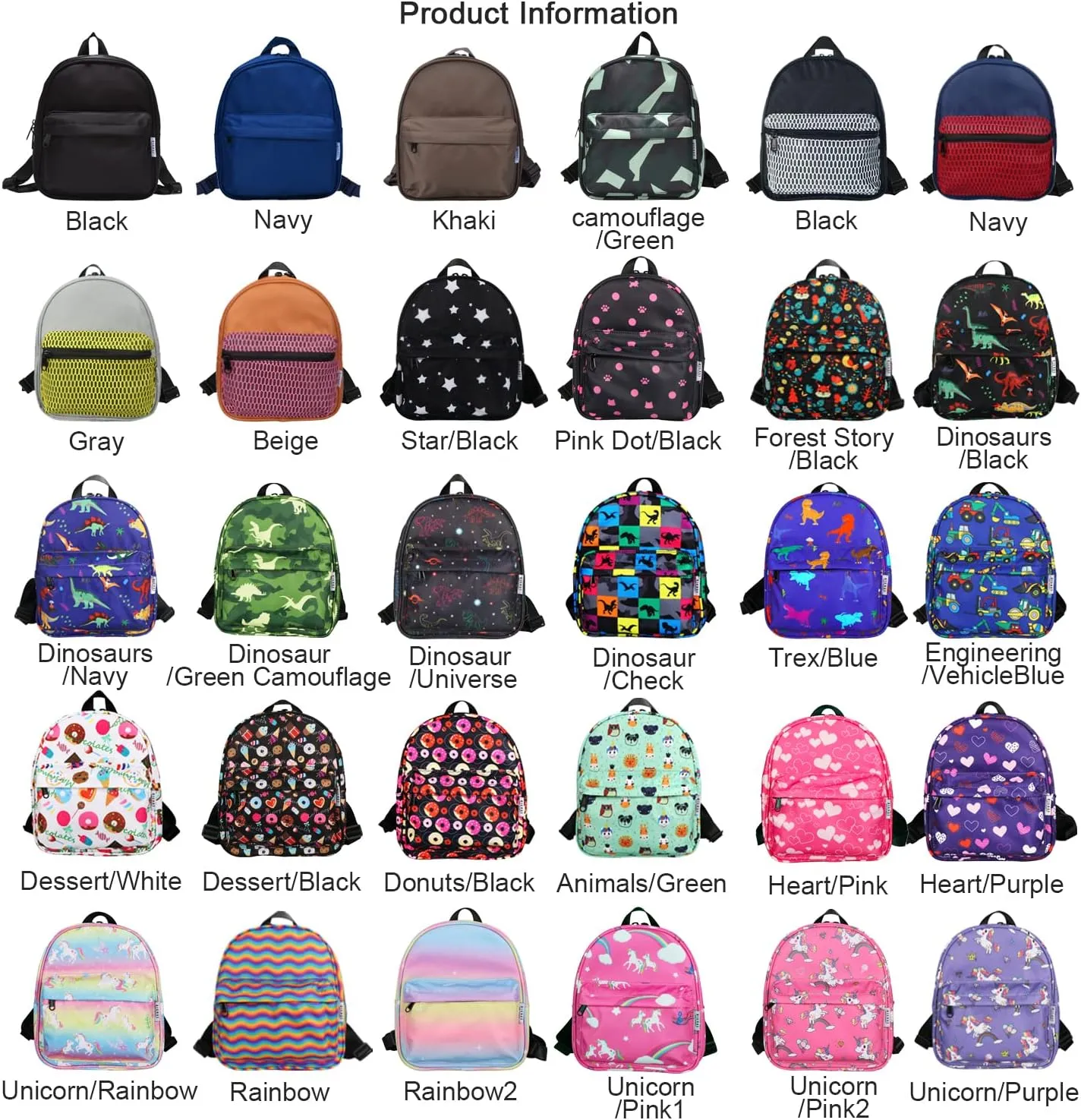 Lightweight Toddler Kids Backpack with Chest Strap For Boys and Girls, Preschool Kindergarten 3-6 Years Old 30 Colors (Dinosaur/Universe)