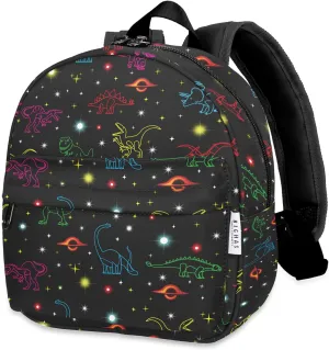Lightweight Toddler Kids Backpack with Chest Strap For Boys and Girls, Preschool Kindergarten 3-6 Years Old 30 Colors (Dinosaur/Universe)