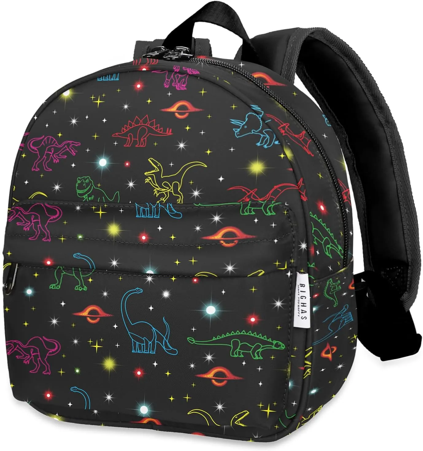 Lightweight Toddler Kids Backpack with Chest Strap For Boys and Girls, Preschool Kindergarten 3-6 Years Old 30 Colors (Dinosaur/Universe)