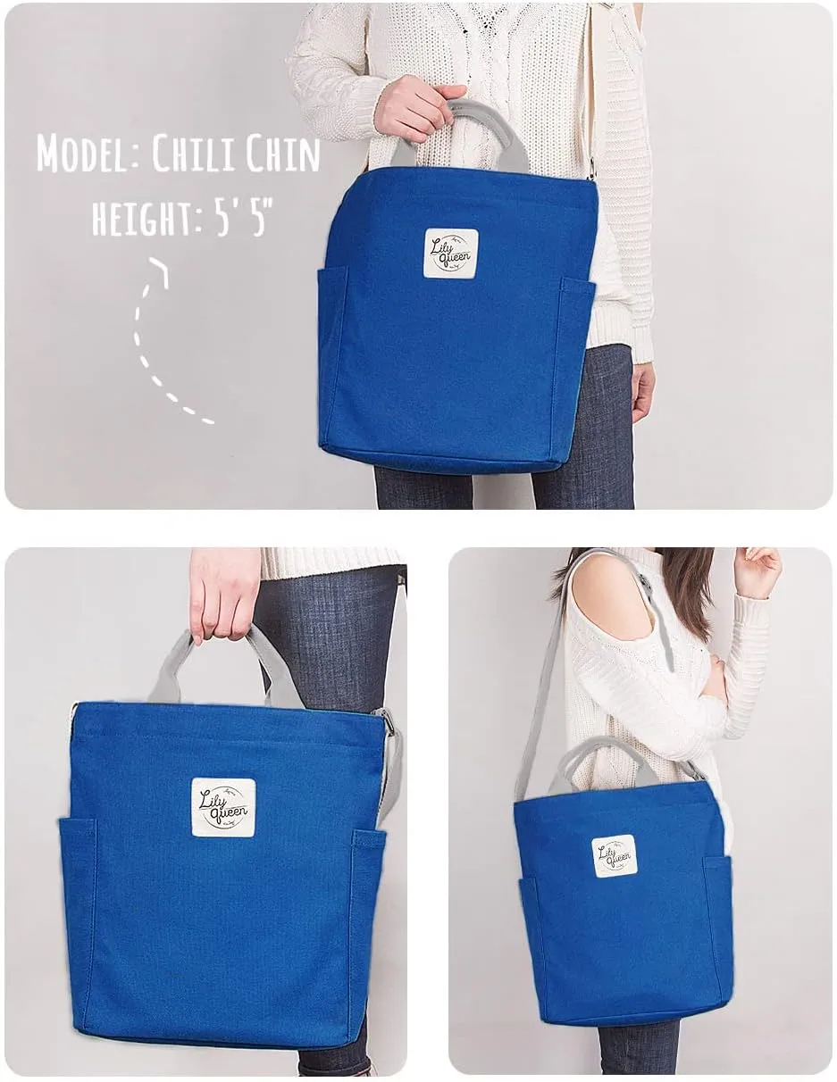 Lily queen Women Canvas Tote Handbags Casual Shoulder Work Bag Crossbody