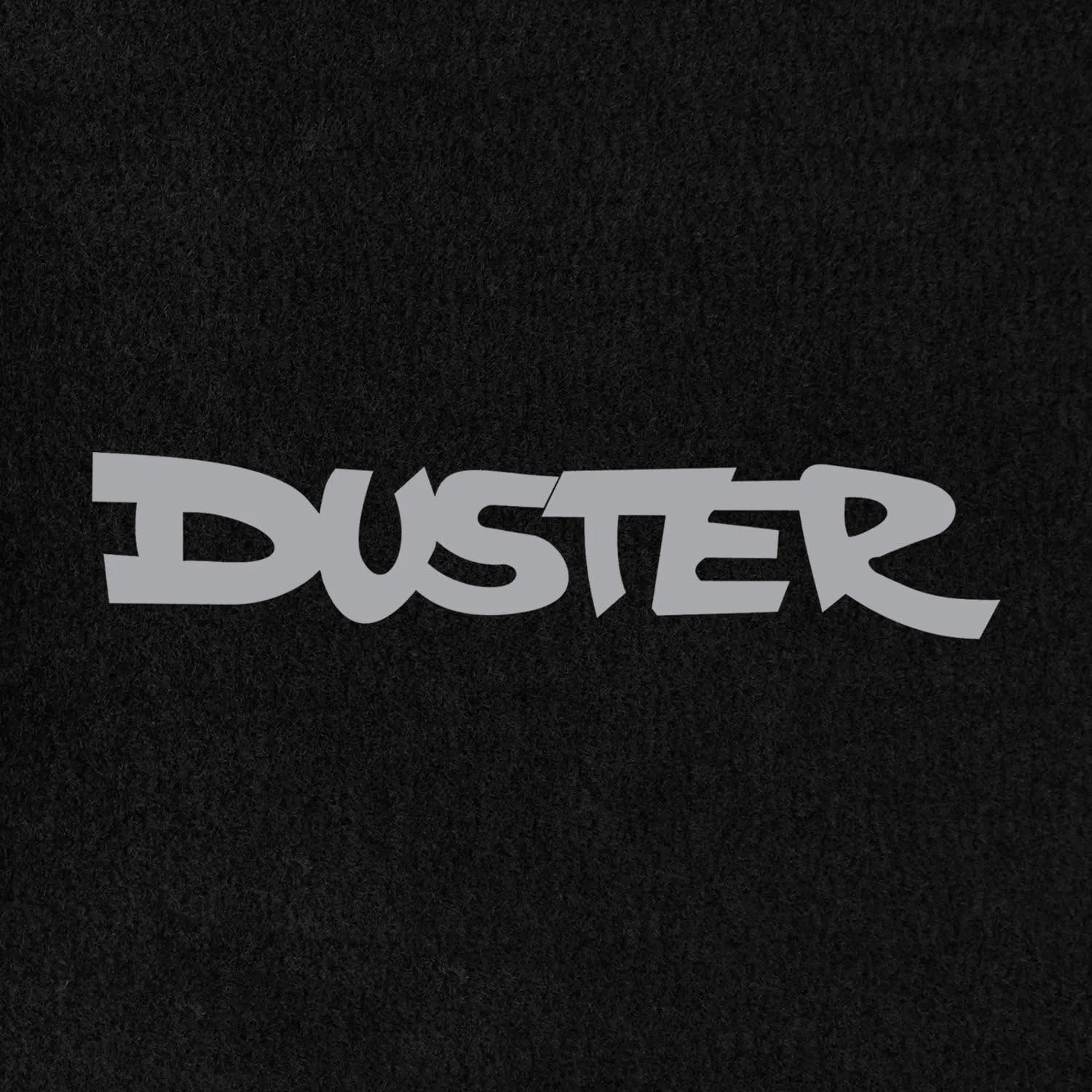 Lloyd Mats ® - Velourtex Black Front Floor Mats for Plymouth Duster 1970-76 with Silver Duster Lettering Embroidery