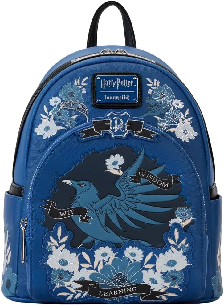Loungefly Harry Potter Ravenclaw House Floral Tattoo Mini Backpack