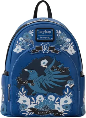 Loungefly Harry Potter Ravenclaw House Floral Tattoo Mini Backpack