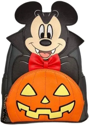 Loungefly Vampire Mickey with Glow in the Dark Pumpkin Mini Backpack Exclusive