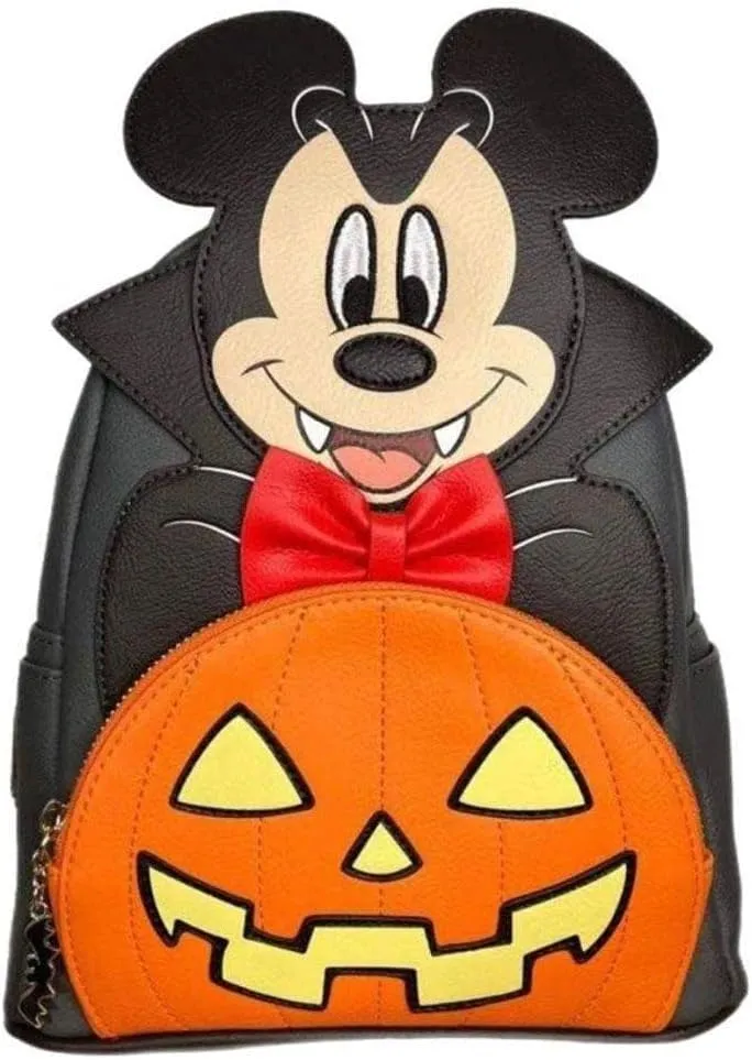 Loungefly Vampire Mickey with Glow in the Dark Pumpkin Mini Backpack Exclusive