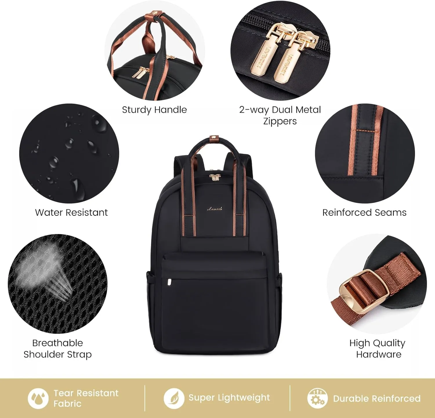 LOVEVOOK Laptop Backpack for Women, 17 Inch Travel Laptop Bag with USB Port, Waterproof Computer Backpack Purse for Work Teacher Nurse, Durable Casual Daypack