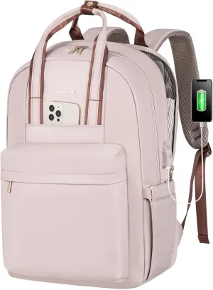 LOVEVOOK Laptop Backpack for Women, 17 Inch Travel Laptop Bag with USB Port, Waterproof Computer Backpack Purse for Work Teacher Nurse, Durable Casual Daypack