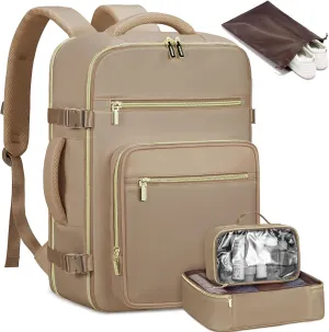 LOVEVOOK Travel Backpack For Women,40L Carry On Backpack Flight Approved,TSA Personal Item Travel Bag Fits 17 Inch Laptop,Business Weekender Overnight Daypack with Toiletry Bag and Cube