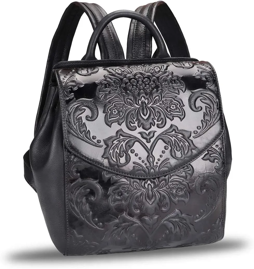 LRTO Genuine Leather Backpack Purse Vintage Casual Daypack College Bag Handmade Cowhide Knapsack Western Rucksack (Darkgrey)