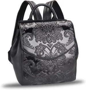 LRTO Genuine Leather Backpack Purse Vintage Casual Daypack College Bag Handmade Cowhide Knapsack Western Rucksack (Darkgrey)