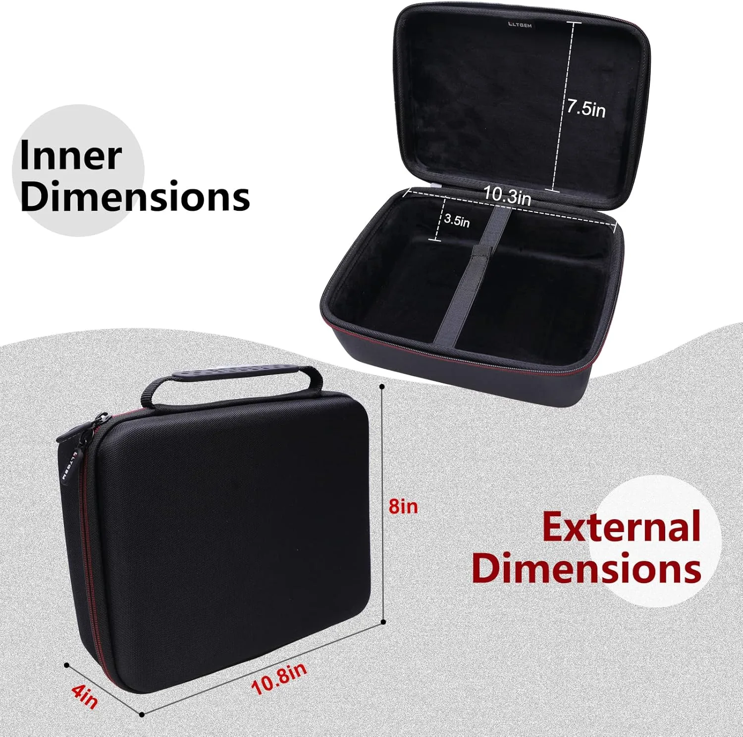 LTGEM Projector Case Compatible with ELEPHAS BL128 Mini Projector 2024 Upgraded(Inside: 9.8"x7"x3.5"), Case Only