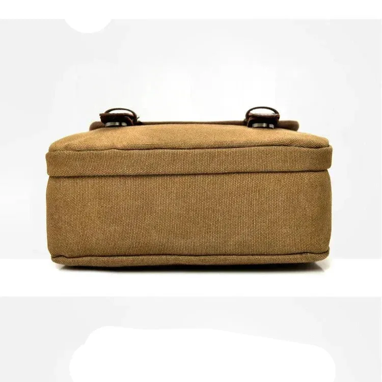 Luca | Small Canvas Crossbody Messenger Bag with Multiple Compartments