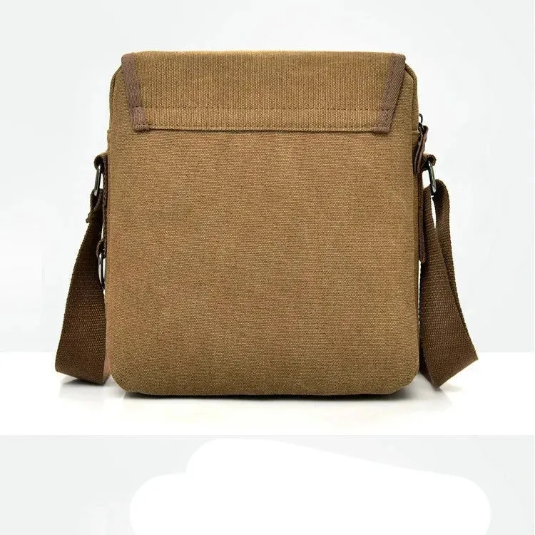 Luca | Small Canvas Crossbody Messenger Bag with Multiple Compartments