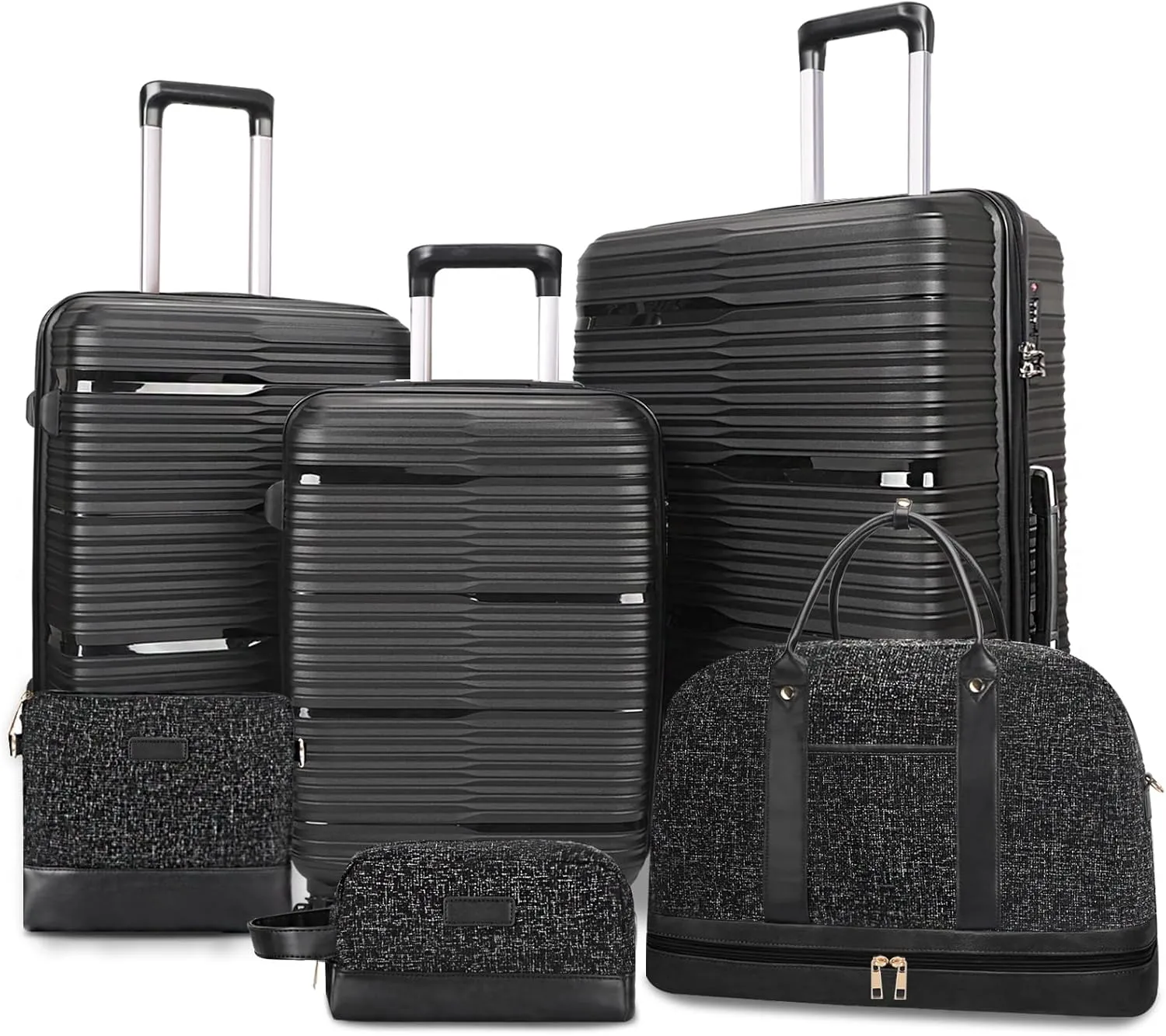Luggage Sets 3 Pieces with Spinner Wheels Lightweight Hardshell Luggage Set of 3 with TSA Lock Suitcase Set with Carry on Weekender Duffle Bag for Travel