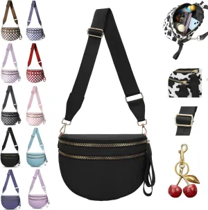 Lumeva Checkered Bum Bag, 2025 New Checkered Crossbody Bag for Women, Spacious Stylish Bumbag with Shoulder Straps (I)