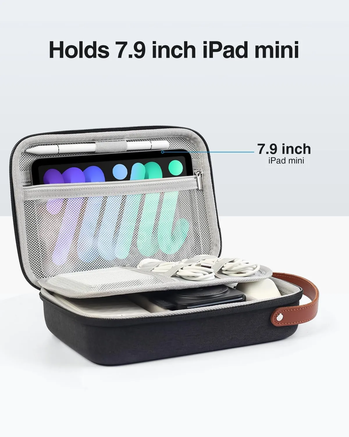 Luxtude Electronics Organizer Travel Case, Hard Case for Electronics, Hard Tech Bag (Hard Black, Single Layer)