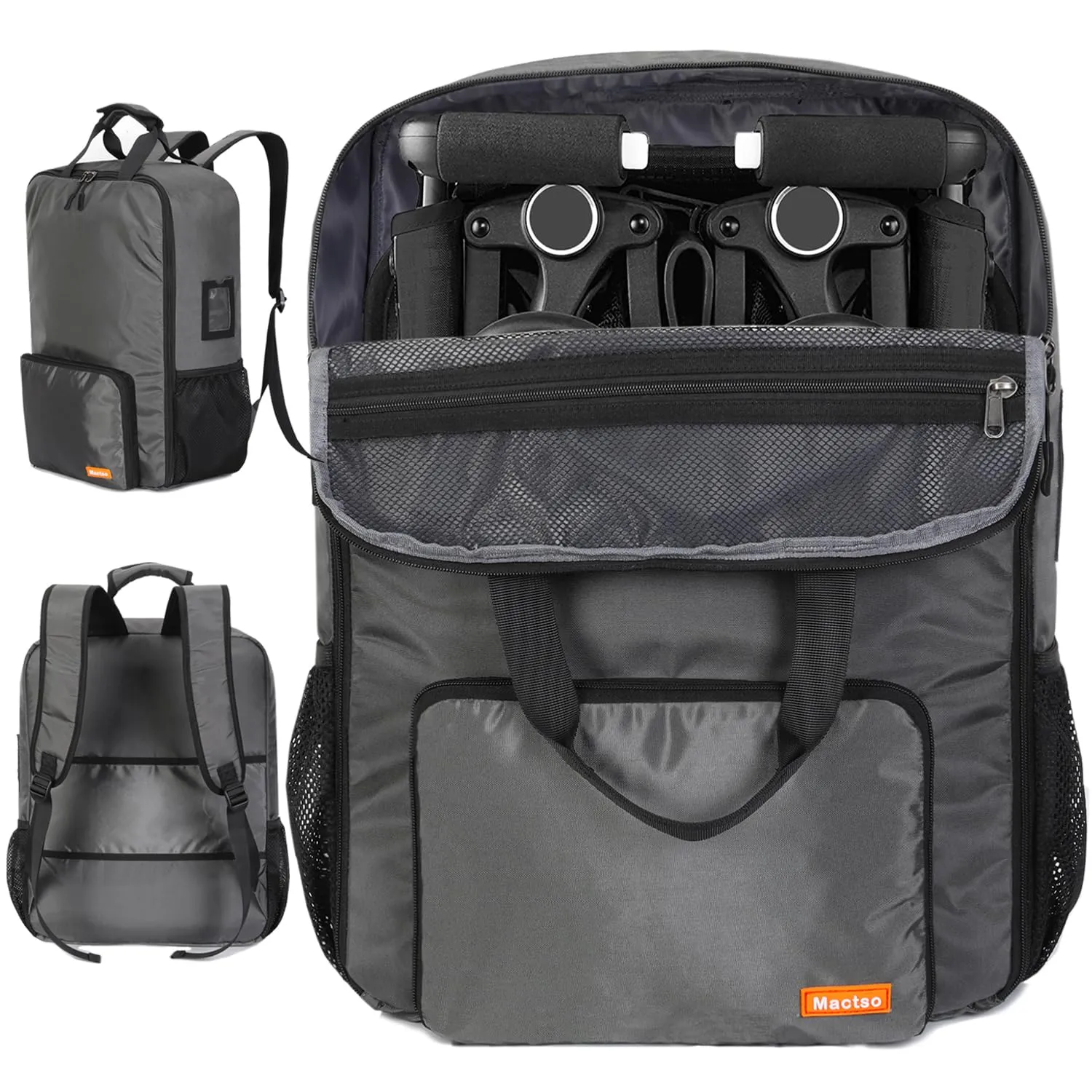 Mactso Stroller Travel Bag Compatible with GB Pockit Air Plus All Terrain and GB Pockit   All City, Lightweight Stroller Travel Backpack for Airplane (Grey, L)