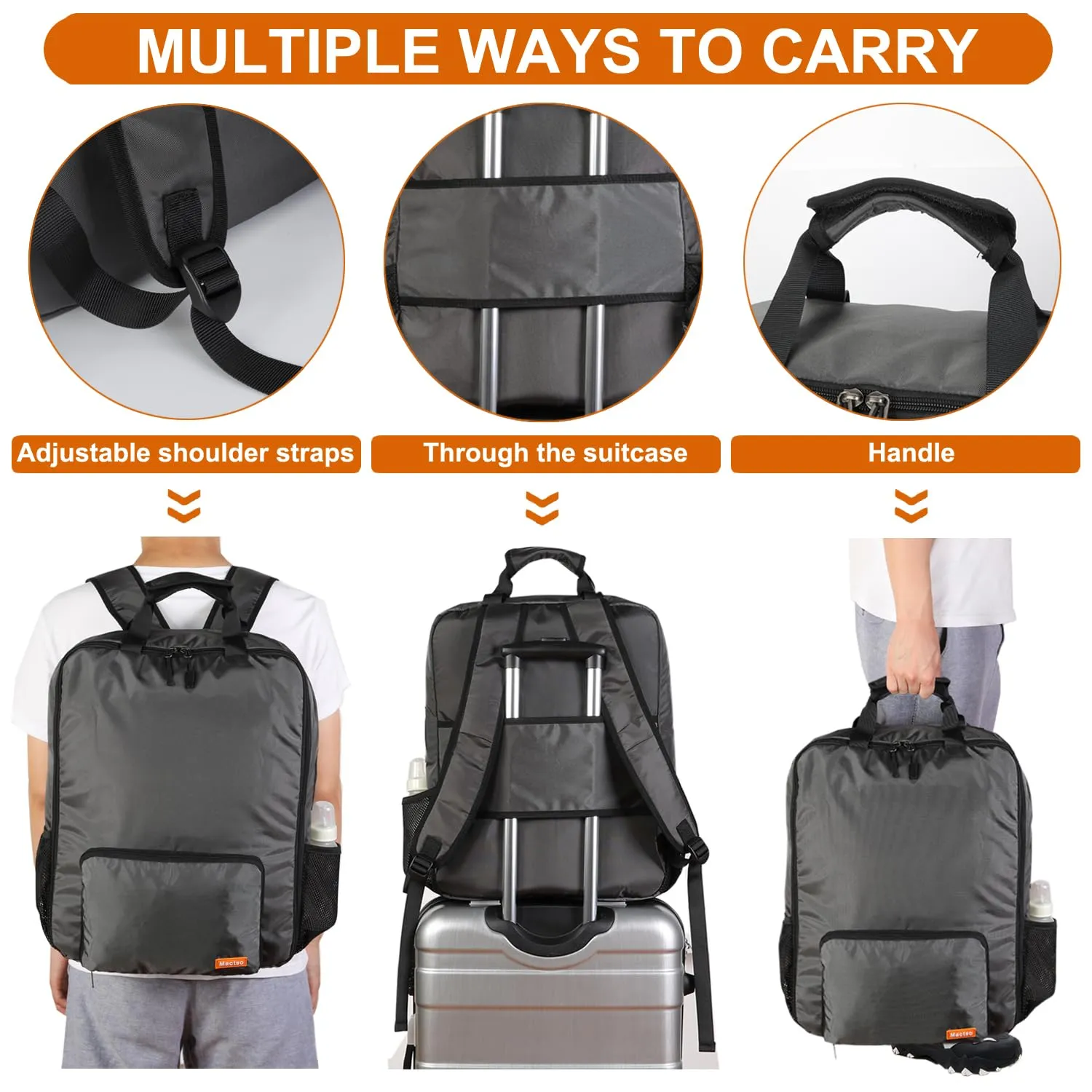 Mactso Stroller Travel Bag Compatible with GB Pockit Air Plus All Terrain and GB Pockit   All City, Lightweight Stroller Travel Backpack for Airplane (Grey, L)