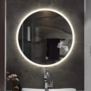 Makeup Mirror Wall Mirror Bathroom with with Touch Screen Dimmable High Definition Clarity Cosmetic Mirror Lighted Makeup Vanity Mirror (Size : 90x90cm) (Size : 60x60cm)