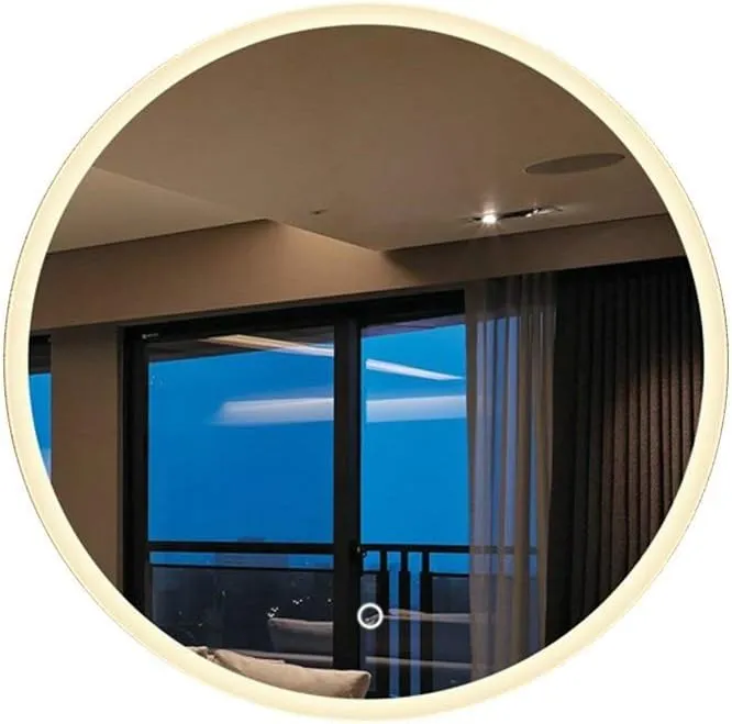 Makeup Mirror Wall Mirror Bathroom with with Touch Screen Dimmable High Definition Clarity Cosmetic Mirror Lighted Makeup Vanity Mirror (Size : 90x90cm) (Size : 60x60cm)