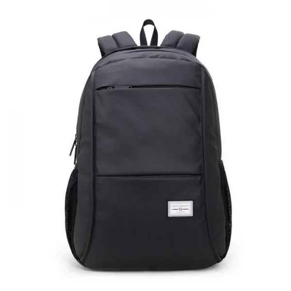 Man Computer Rucksack Travel Waterproof Backpack without USB Port Black
