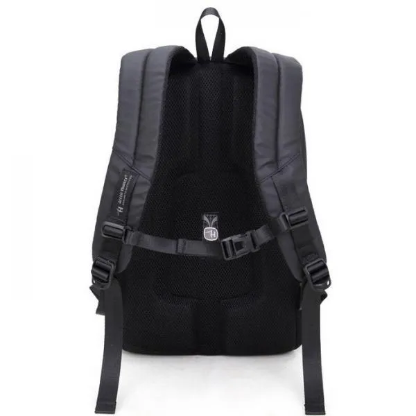 Man Computer Rucksack Travel Waterproof Backpack without USB Port Black