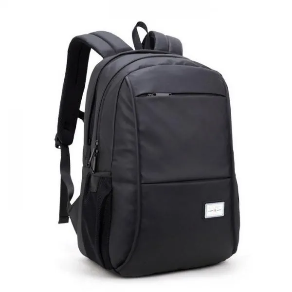 Man Computer Rucksack Travel Waterproof Backpack without USB Port Black