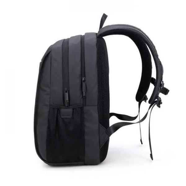 Man Computer Rucksack Travel Waterproof Backpack without USB Port Black
