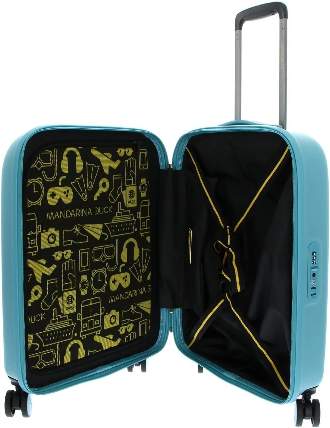Mandarina Duck LOGODUCK   Trolley Cabin, Aqua, standard size, Linea iconica di Mandarina Duck in policarbonato