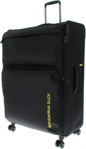Mandarina Duck Trolley XL espandibile in Tessuto morbido ad effetto 3D, Black, 52 cm (L) x 31.5 cm (W) x 83 cm (H)