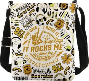 MAOFAED Dispatcher Gift, Dispatch Operator Gift, Coffee No Sleep Dispatch Repeat Crossbody Bag, Dispatch Gift (it rock me)