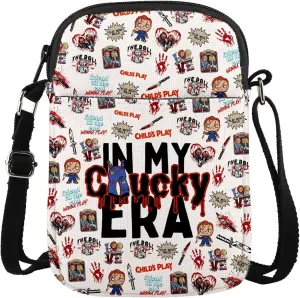 MAOFAED Halloween Theme Crossbody Bag,Horror Movie Gift, Halloween Party Favor, Scary Movie Fan Gift (chuceraCB)