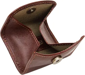 Maruse Slim Handmade Italian Leather Coin Purse for Women and Men - Brown Small Coin Pouch with Magnetic Closure, Perfect Change Purse and Stylish Leather Pouch.