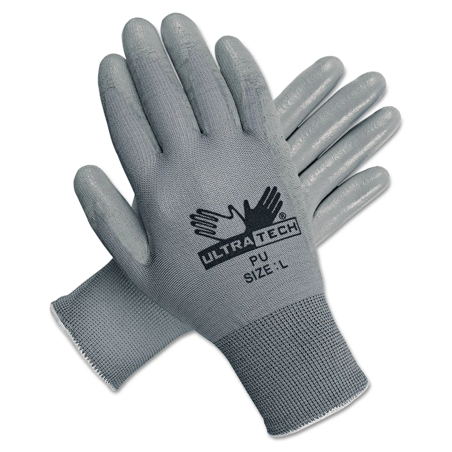 MCR™ Safety Ultra Tech TaCartonile Dexterity Work Gloves, White/Gray, Large, 12 Pairs