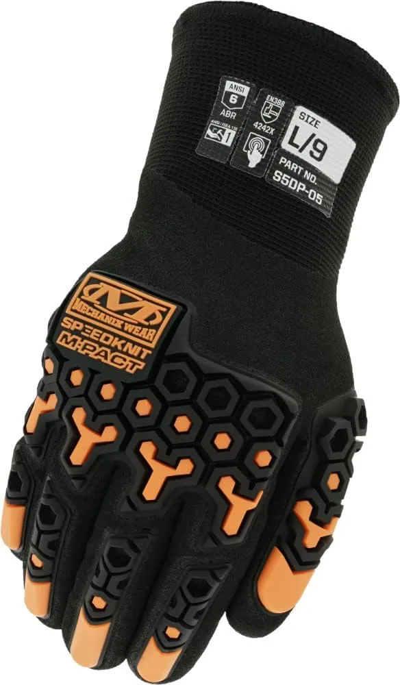 Mechanix Wear: Nitrile Coated SpeedKnit M-Pact Heavy Duty Thermal Work Gloves - Insulated, Abrasion and Impact Resistant, Touchscreen Capable (Black, Large)