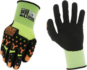 Mechanix Wear SpeedKnit M-Pact Hi Viz Work Gloves, 1 Pair - Impact and Abrasion Resistant, Cut Protection, Strong Grip Gloves, Touch Capable (Green, Large)