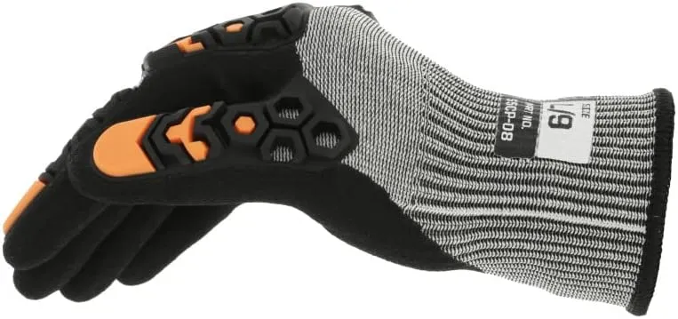 Mechanix Wear SpeedKnit M-Pact Work Gloves, 1 Pair - Impact and Abrasion Resistant, Cut Protection, Strong Grip Gloves, Touch Capable (Gray, Medium)