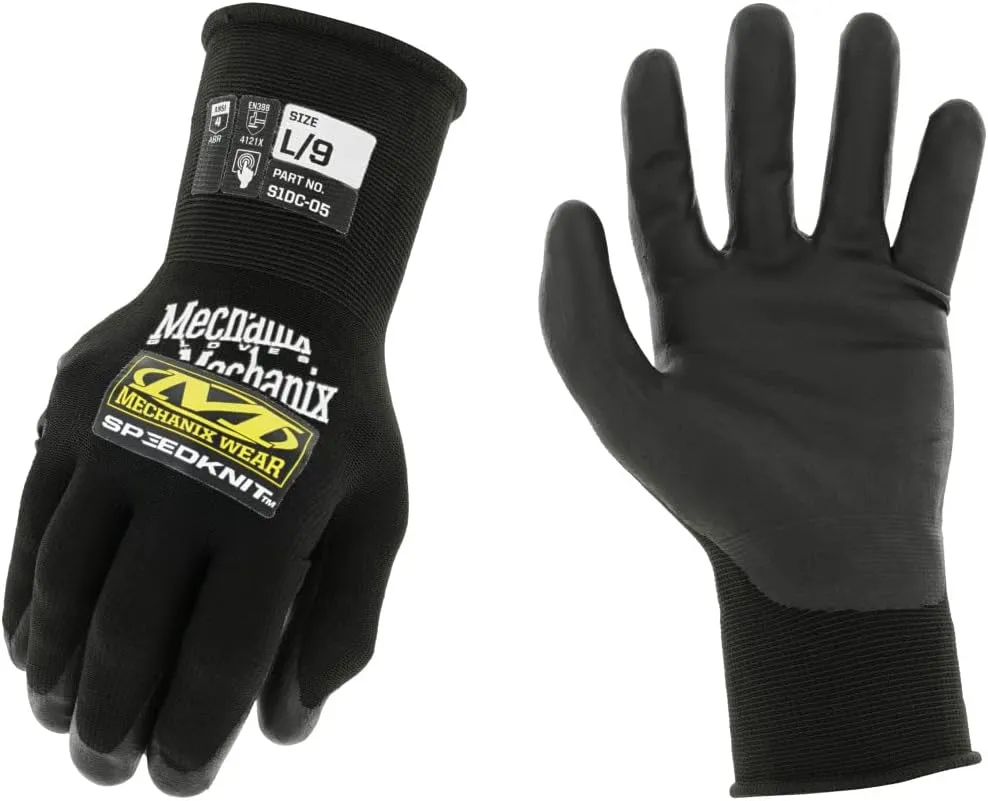 Mechanix Wear SpeedKnit S1DC-05 Coated Knit Work Gloves, 1 Pair - Abrasion Resistant, Strong Grip Gloves, Touch Capable (Medium)