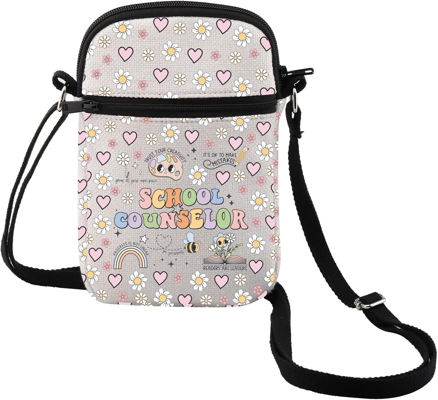 MEIKIUP School Counselor Crossbody Bag Guidance Counselor Gift School Psychologist Shoulder Bag Therapist Appreciation Gift