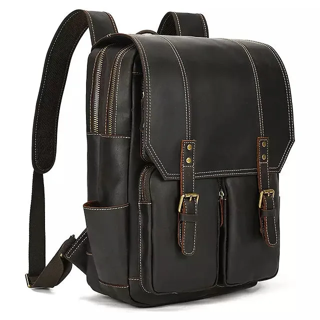 Men Leather Backpack Crazy Horse
