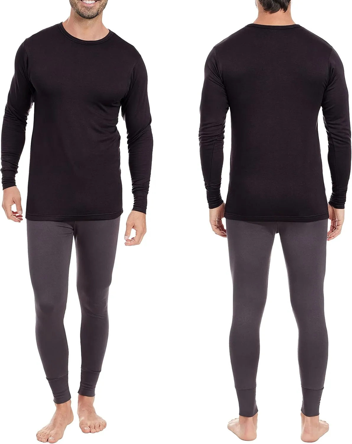 Mens Long Sleeve Thermal Shirts | Base Layer Shirts Cold Weather -Multi Pack