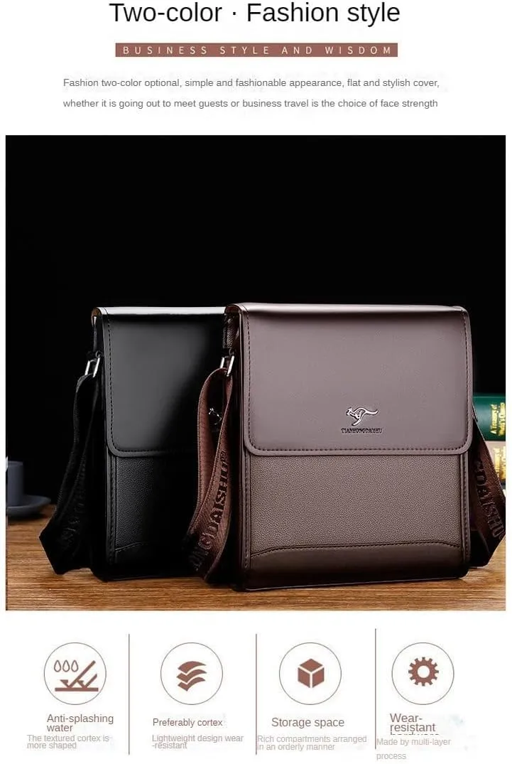 Mens multi-functional abrasion resistant crossbody bag, business casual, single shoulder bag, fashion style backpack (black, small)
