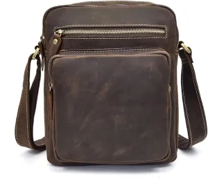 Men's Shoulder Bag Crossbody Bag Top Layer Cowhide Shoulder Bag Going Out Bag