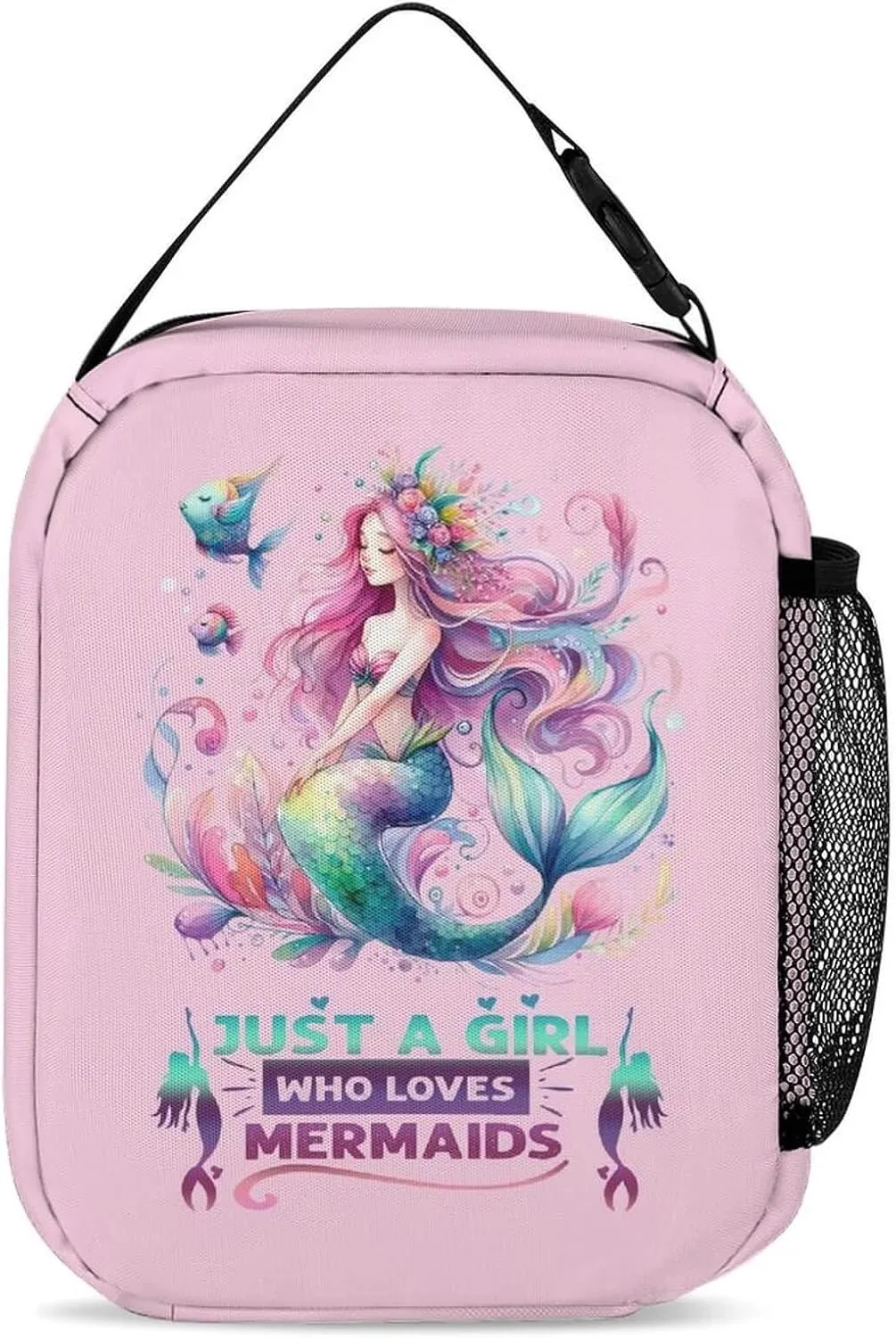 Mermaid Backpack with Lunch Box & Pencil Case for Kids Girls Boys School, 16 Inch Cute Mermaids Bookbag, School Backpack for Students Children, Lightweight, Large Capacity